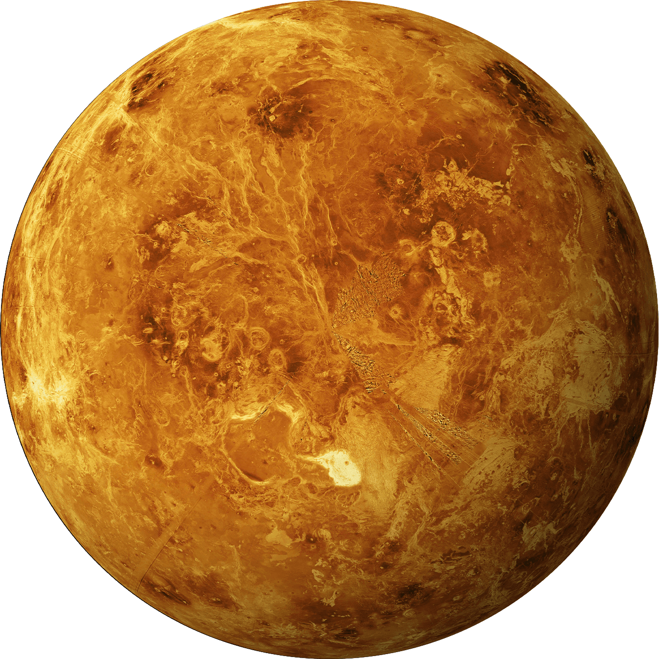 Yellow planet in space